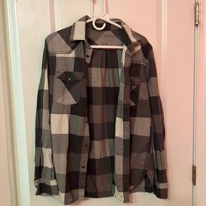 Grey and white collar shirt